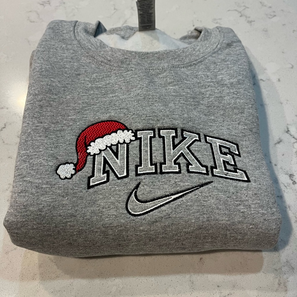 Embroidered Nike Christmas Graphic Crewneck